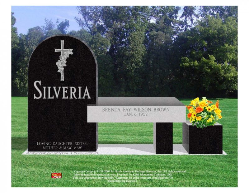 Silveria Black Memorial with Flower Pot Vase