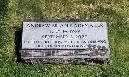 Bevel Marker Rademaker Stone with Guitar Carving