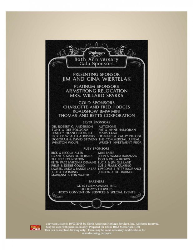 Orpheum Tribute Signs