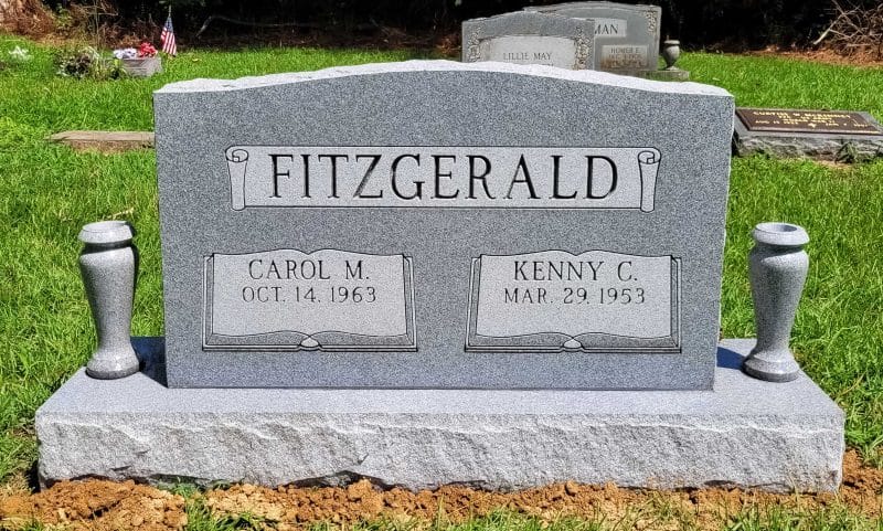 Fitzgerald Classic Headstone with Double Vases