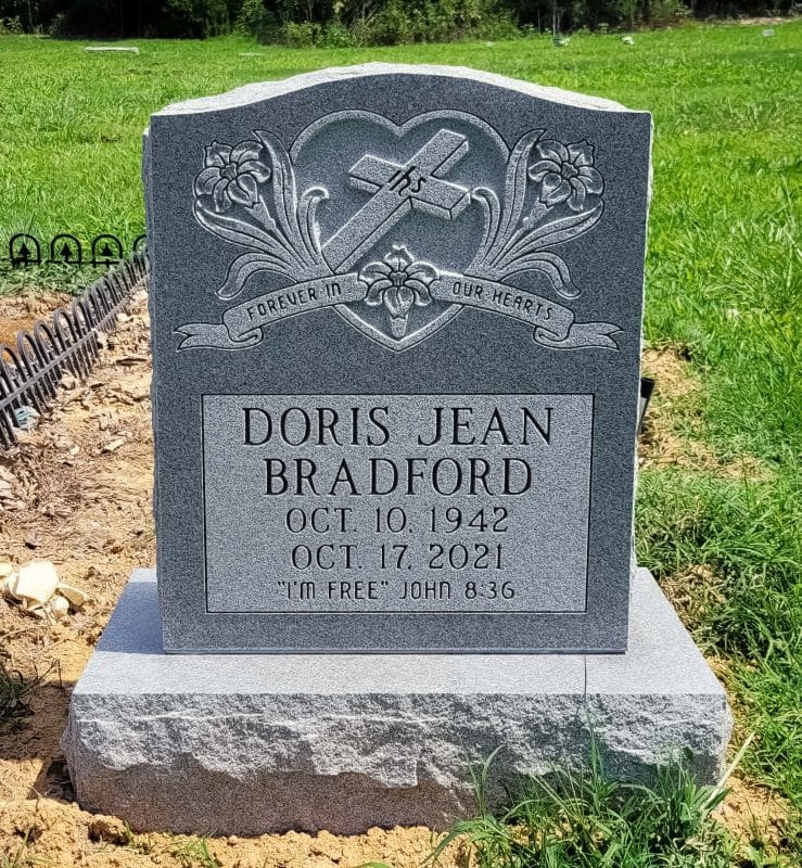 Bradford Headstone with Lily Floral Design