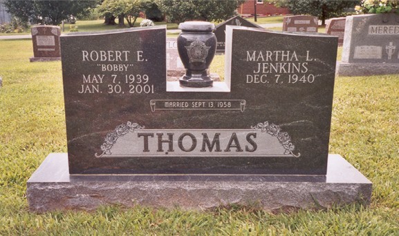 Thomas Black Granite Vase with Police Badge Design